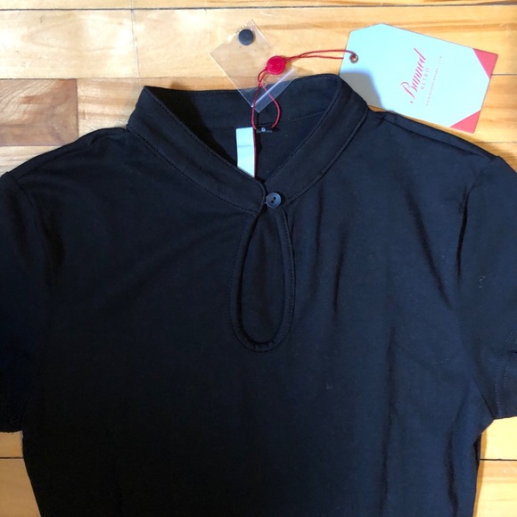 Small NWT Black Mandarin Collar Asian Insp Teardrop Top Gothic Retro Hot Topic - Picture 3 of 3